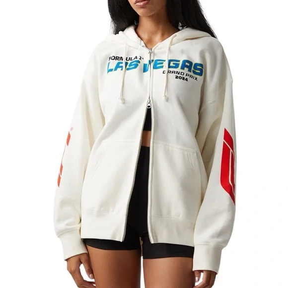 PACSUN 🏁 F1 Las Vegas Hoodie 2024 Sweatshirt Off White Formula One 1 Racing XS - Picture 2 of 14